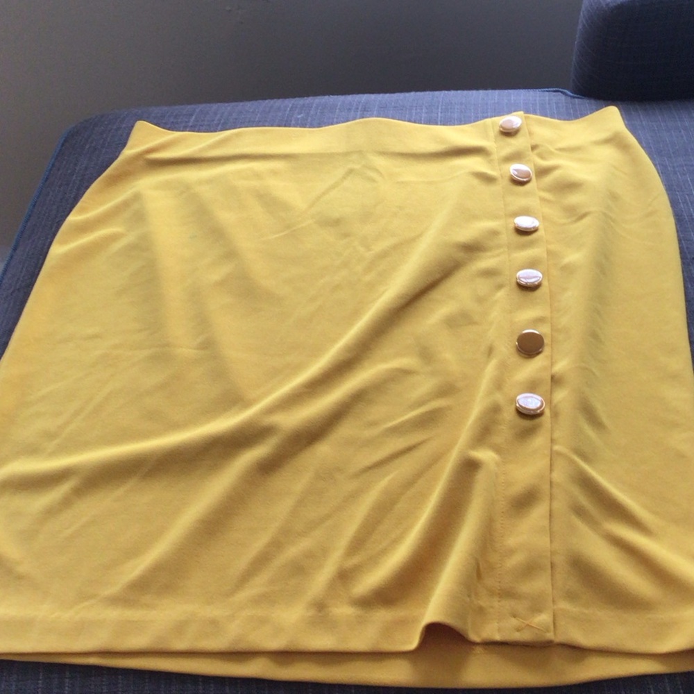 Yellow Button-Front Women's Skirt